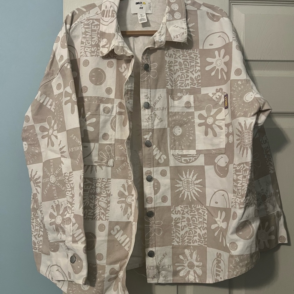 Smiley x H&M tan jacket! Super cute!